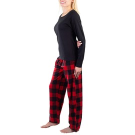 Jo & Bette Fleece Pajama Pants - Womens Pajama Sets 2 Pack Fuzzy PJ Pants Sleepwear - Flannel Pajamas Bottoms Loungewear Set Red