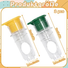 Lemon Squeezer with Screw Cap, Lemon Squeezer, Pack of 2 Manual Citrus Juicers with Lid and Integrated Filter, Lemon Squeezer, Lemon Squeezer Small (Yellow and Green)