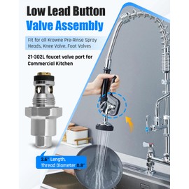 21-302L Push Button Valve Fit for Krowne Pre-Rinse Spray Heads Knee Valve Foot Valves