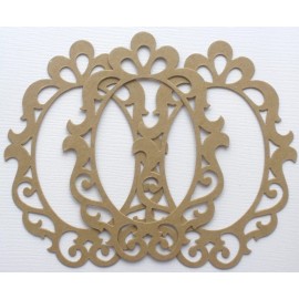 Unbranded {3} *ELEGANT SCROLL FRAME* Picture Frames Chipboard Die Cuts - 4 1/4" x 5 1/8"
