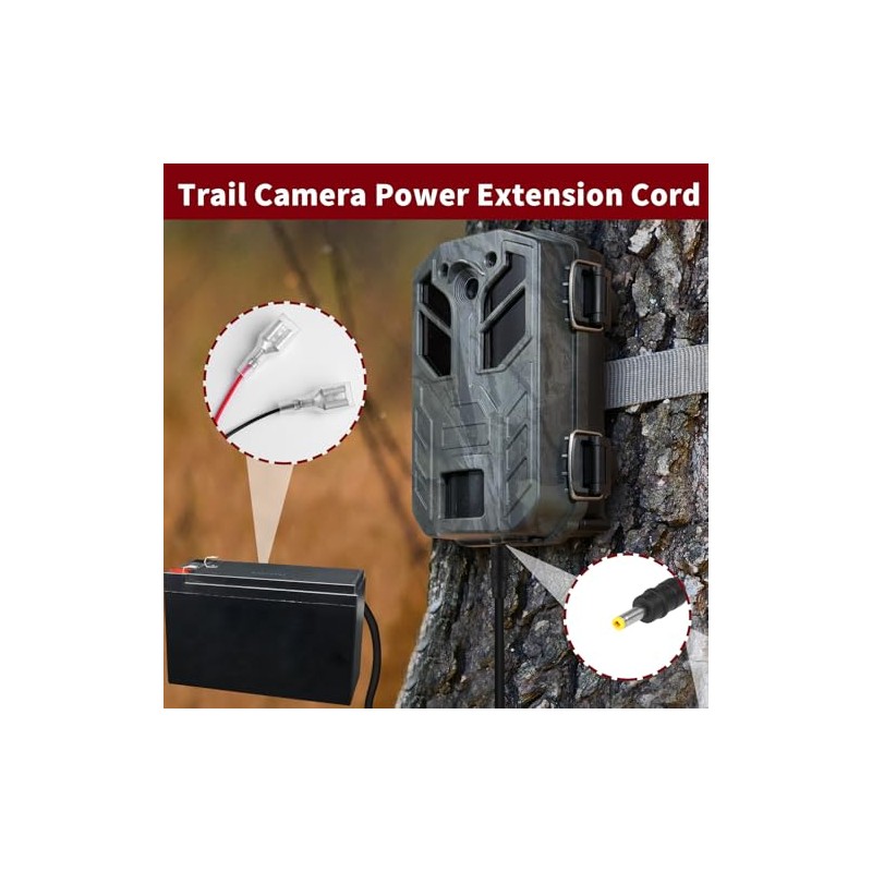 Trail Camera Power Cord,5.5x2.1mm DC Plug External Power Cable Compatible