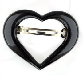 1 Open Heart Patent Clasp: Approx. 9 cm Length x 7 Width in Black – Made in Germany – Welovebeads