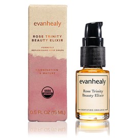 evanhealy Rose Trinity Beauty Elixir | Organic Natural Humectant Rejuvenating & Smoothing Facial Oil | Minimize Fine Lines & Wrinkles