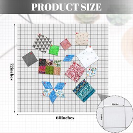 CroBlissful Quilt Design Wall 72 x 60 Inch Quilt Wall Design Board for Quilting Quilters with 2 Inch Grid Lines Portable Sewing Block Projects Fabric Supplies Holding Craft Display(Polyester Cotton)