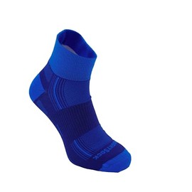 Wrightsock Explore Quarter - Unisex, Double Layer, Anti-Blister Socks (CA/US, Alpha, X-Large, Regular, Regular, Royal/Electric Blue)