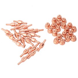 Plasma Electrodes Nozzles, 40pcs Red Copper Plasma Cutter Consumables Electrode Nozzle Tip 40A for PT31 LGK40 Plasma Torch