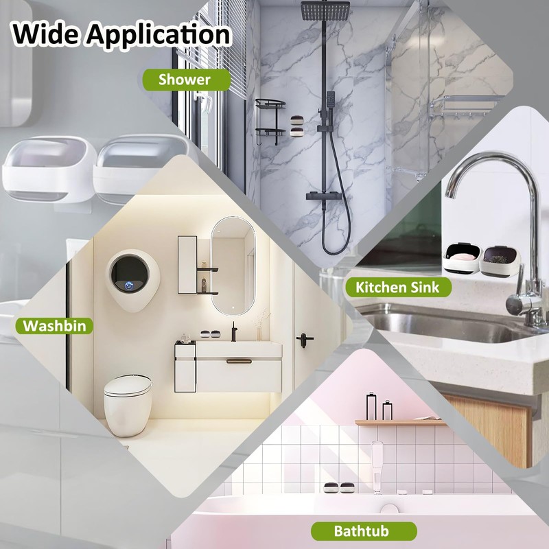 NEWBOVIK Soap Holder with Lid, Premium ABS Soap Dish with