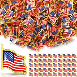Kigeli American Flag Lapel Pins Memorial Day USA Flag Pins Patriotic Veterans Day Pins for Patriotic Decor Gift School Office(500 Pcs)