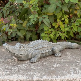 TB TIBAG Hide A Key Outside Crocodile Statue Key Hider, Animal Spare Key Hider Hidden Key Holder Small Alligator Statue for Garden Outdoor Indoor or Yard