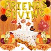 106Pcs Friendsgiving Party Decorations, Friendsgiving Banner Tablecloth Foil Fringe Curtain