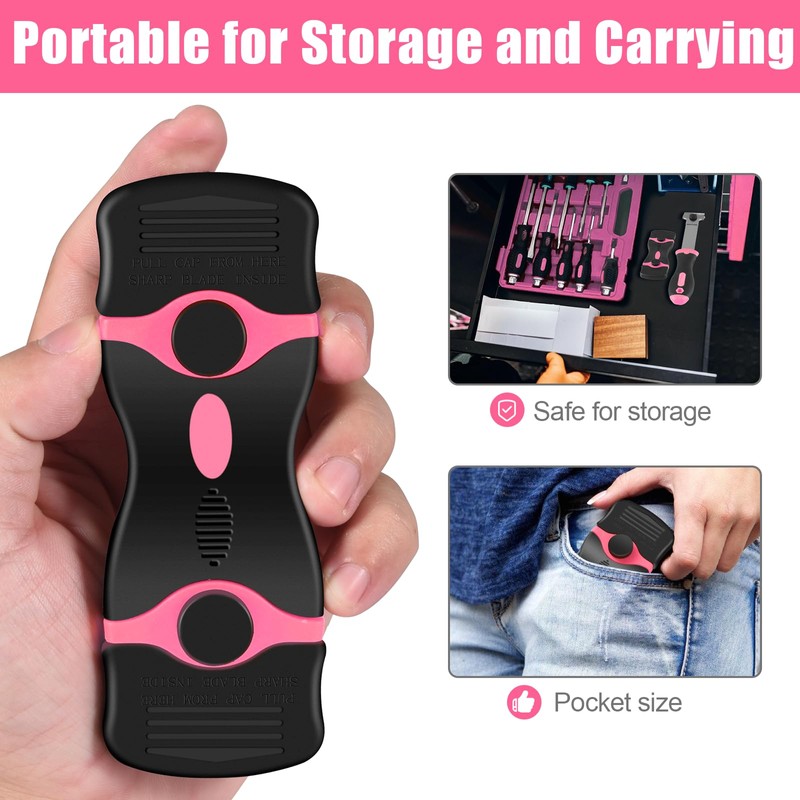 NECAMOCU 4 Pack Razor Blade Scraper, Premium Cleaning Scraper Tool