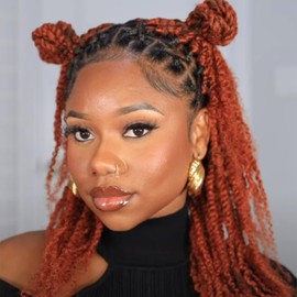 ZRQ 8 Inch Micro Twist Crochet Hair 9 Pcs Bob Crochet Braids Pre looped Mini Passion Twist Mini Senegalese Twist Crochet Hair Pre-looped Hair Red Micro Braids Crochet Hair Extensions Crochet Braids