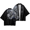 DOSLAVIDA Men's Japanese Kimono Jacket Set Stylish Open Front Coat