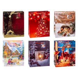 TSI Geschenktüten WEIHNACHTEN, 12er Packung, Größe: Groß (HxBxT 32 x 26 x 13,5 cm) Art. Nr. 87310