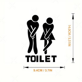 NINFEIQI Man and Woman Toilet WC Sticker, Funny Toilet Entrance Sign Decal Vinyl Sticker for Shop Office Home Cafe Hotel