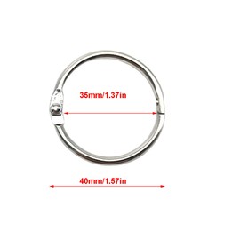 Ruidee 20 Pcs Loose Leaf Binder Rings Silver Book Rings Key Keychain Rings Premium Metal Rings for Notebook Scrapbook Album Craft DIY (35mm)