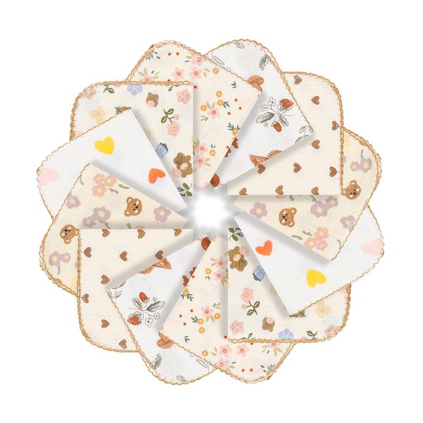 Gauze Handkerchief, Gauze Towel, Baby Bib - 2 Layers with