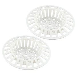 2 Pcs Plastic Sink Strainer, White Drain Hair Catcher Hair Plug Hole Plastic Lightweight Sink Filter Hair Trap Catch Waste Filter Plug Drain Filter Hair Stopper for Kitchen Bathroom Bathtub Shower