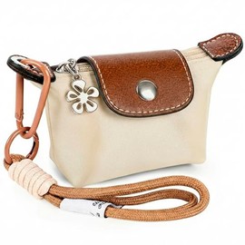 Mini monedero llavero para mujer – Bolsa pequeña de nailon para cambio con correa de muñeca, bonita cartera con cremallera para llaves, tarjetas, dine