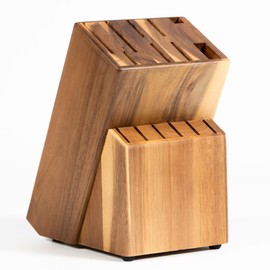 Coninx Acacia Wood Kitchen Knife Block - 15 Slots Knife Holder - Professional Quality Wood Knife Organizer - Secure Knife Stand To Keep Knives Neat & Sharp - Knife Blocks for Kitchen Knife Storage