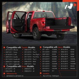 A-Premium Door Hinge Assembly Compatible with Toyota Camry, RAV4, Corolla, Prius, Highlander, 4Runner,Yaris, C-HR & Lexus RX350, ES350, IS F, IS200t, NX200t & Scion xB, xD, iM, Rear Left Upper Side