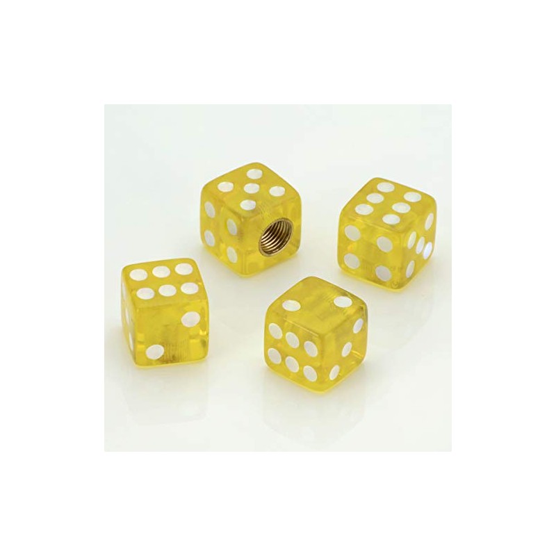 LST 4 x Valve Caps Tyre Valve Cap Cube Yellow