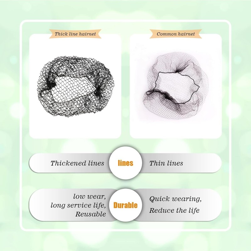 2x Black Slumber Hair Net - Thicker Black Sleep In