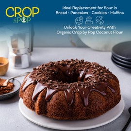 CROP BY POP - Organic Coconut Flour, (16 Oz - 1 LB) USDA Organic & Non GMO Certified - Plant Based, Vegan, Kosher