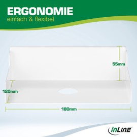InLine Slatwall 23182A Small Document Tray Accessories for the Slatwall System 18 x 12 x 5.5 cm White