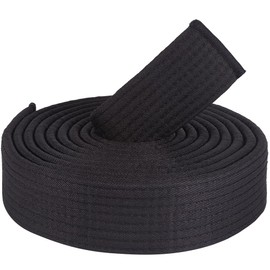 CREATCABIN Black Jiu Jitsu Belt Polyester Martial Arts Belt Judo Jiu-Jitsu TKD Aikido Uniform Ranking Belt Long Soft Universal Fit Belts Taekwondo for Men Women Sports Training Equipment 9.2ft