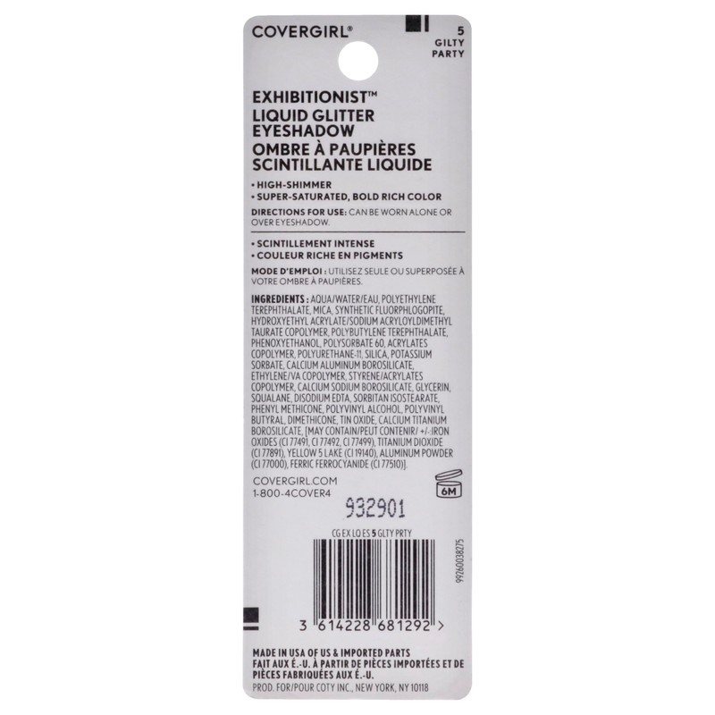 COVERGIRL Exhibitionist Liquid Glitter Eyeshadow, Gilty Party , 0.13 Ounce
