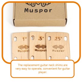 Toyvian 6pcs Guitar Neck Spacer Bass Neck Shims Thickness Shims Thickened Shims for Musical Bass Instrument Bass Neck Spacer Guitar Wood Shims Bass Shims Maple Accessories Electric Guitar