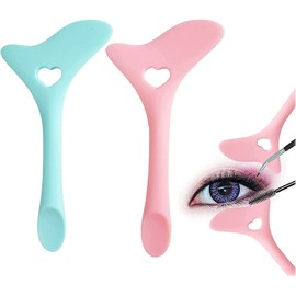 2 PACK Plantillas reutilizables para ojos, herramienta de ayuda de maquillaje, sombra de ojos, herramienta de guía aplicadora de delineador de ojos para maquillaje, cepillo de rímel, herramienta de aseo de pestañas, fácil de usar, adecuado para principia