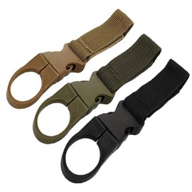 3 pcs Outdoor Bottle Holder Belt Water Bottle Holder Clip,Backpack Tape Keychain Carabiner Hanging Gear Nylon Webbing Buckle Strap Clip for Cycling Camping Hiking Outdoor Traveling