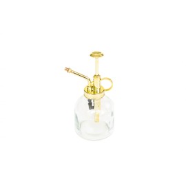 Glass Plant Watering Mister – 8 Ounces Gold Accent Plant Spray Bottle – Single Handed Watering Can for Indoor Plants