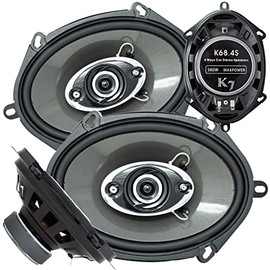 2X Audiotek K7 5x7 / 6x8 in 4-Way 380 Watts Coaxial Car Speakers CEA Rated 4 Ohm for Car, RV, ATV, Motorcyle (Pair) (2 Speakers)