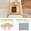 LOVYANXUE Bamboo Sofa Arm Tray Table, Foldable Couch Arm Tray,