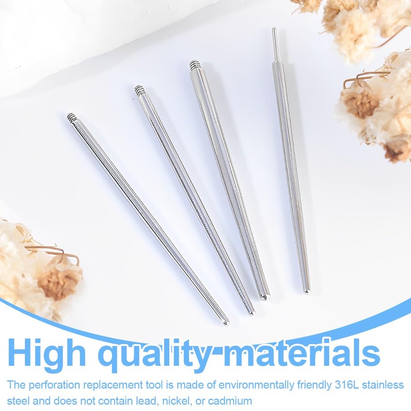 NOPKESV Stainless Steel Piercing Taper Insertion Pin, Thread-Free Assistant Tool,