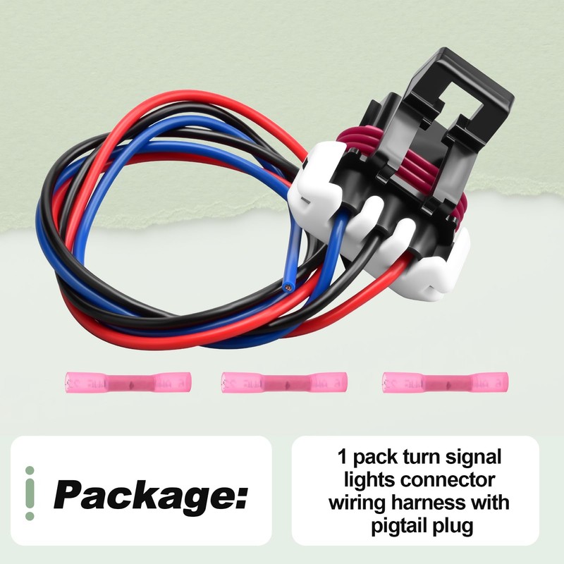 Front Turn Signal Lights Connector Wiring Harness 3 Pin with