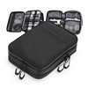 TROIKA Cable Bag with 2 Zip Compartments Black Connected -