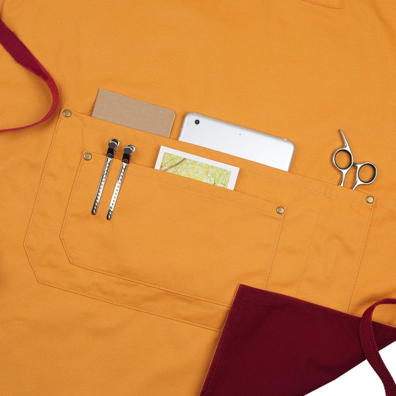 VANTOO Double-Side Colors Apron with Pockets for Men Women, Chef