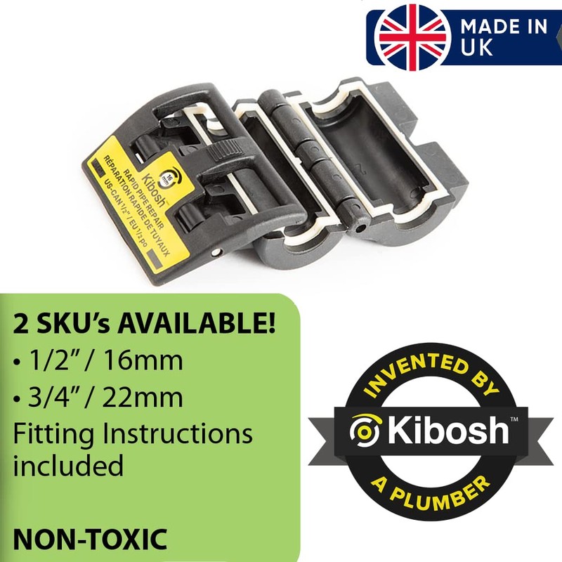 Kibosh Rapid Pipe Repair Clamp, Prevent Water Damage from Leaking