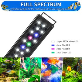 AQUANEAT LED Aquarium Light Full Spectrum 12 Inch Fish Tank Light Fresh Water
