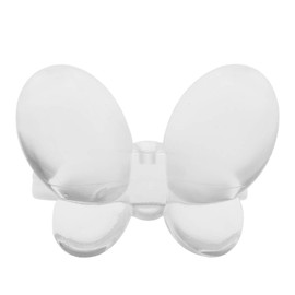 Nail Art Display 50pcs Nail Ring Colour Card Butterfly Shaped Rosette Bottle Ring Ideal Tool for Manicure and Pedicure (Butterfly + Clear)