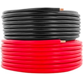 GS Power 14 AWG (True American Wire Gauge) CCA Copper Clad Aluminum Primary Wire 25 ft Red & 25 ft Black. For Car Audio Speaker Amplifier Remote Trailer Harness wiring (Also Available in 16 & 18 Ga)
