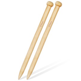 Aeelike 20mm Knitting Needles UK, Chunky Bamboo Knitting Needles, Large Wooden Knitting Needles, Big Knitting Needles for Chunky Wool, 35cm Long Thick Knitting Needles for Large Knitting Projects