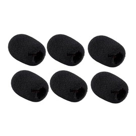 Headset Incom, Microphone Sponge, Noise Prevention, Microphone Cover, Black Windshield, 1.3 x 0.4 inches (34 x 11 mm), Set of 6