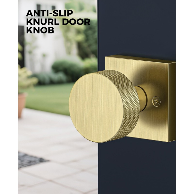 Mensarix Front Door Handle and Deadbolt Set, Gold Front Door