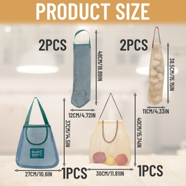 6 Pack Onion Storage, Potato Storage, Net Bags for Vegetables, Reusable Mesh Bags for Kitchen and Garden Organising, Ideal for Potato and Vegetable