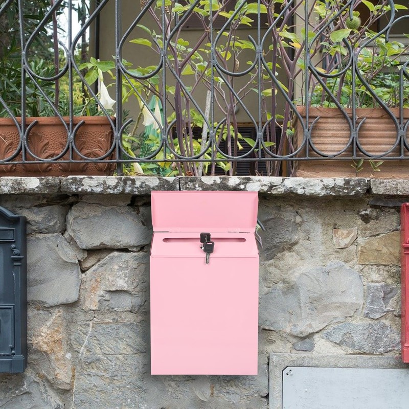 Baluue Wall-Mounted Mailbox with Lock, Anti-Theft Drop Box for Outdoor